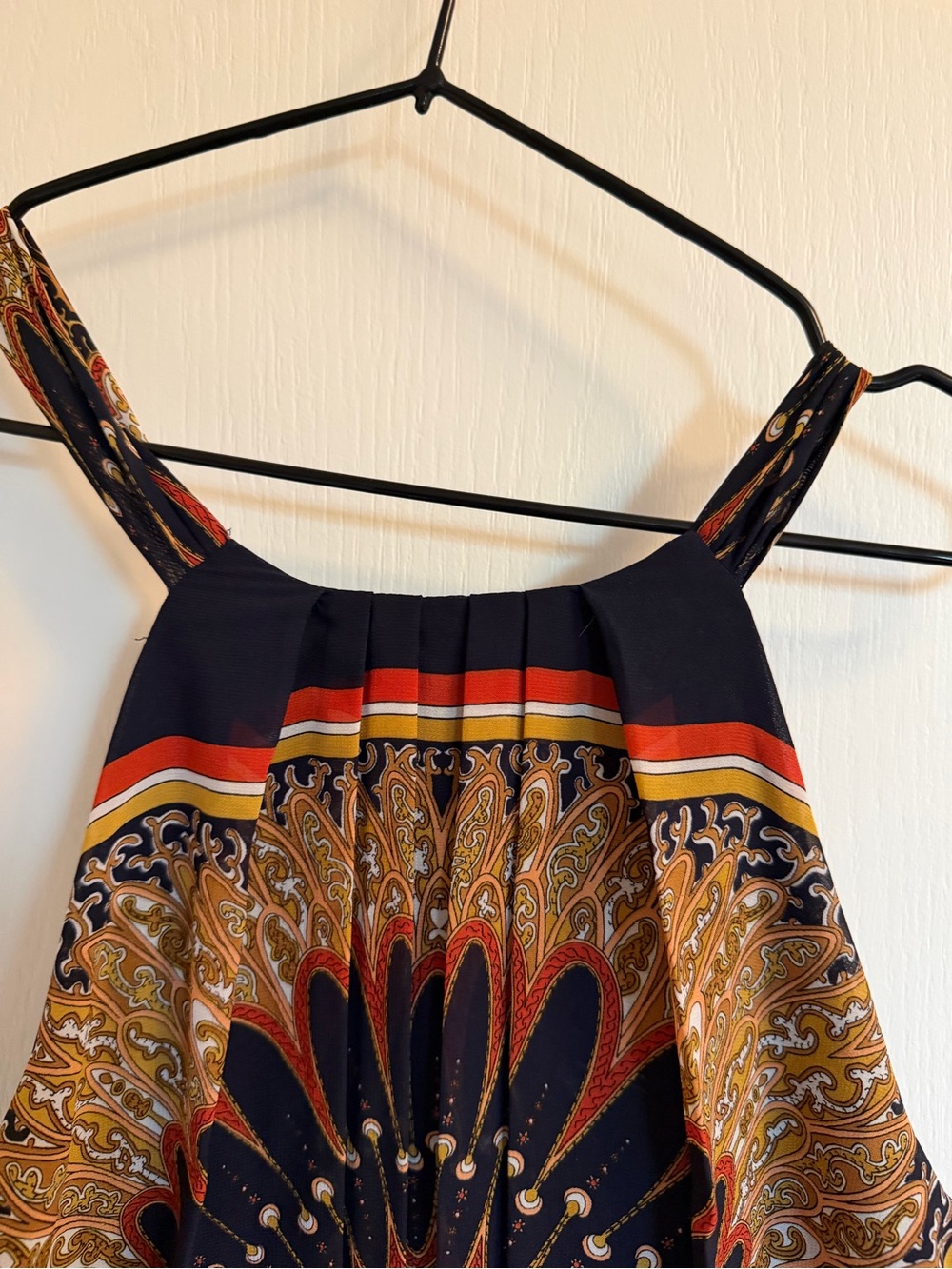 Sandra Darren Scarf Print Halter Handkerchief Maxi Dress Size 12 - Picture 6 of 16
